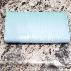 A Girl Thing Light Blue Crocodile Wallet